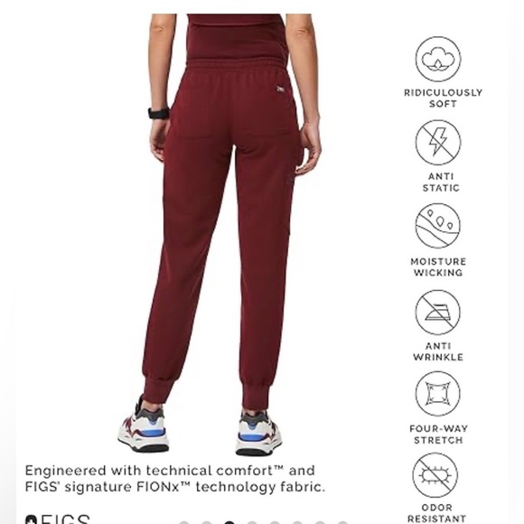 Women's Burgundy Jogger Pants - Picture 5 of 11
